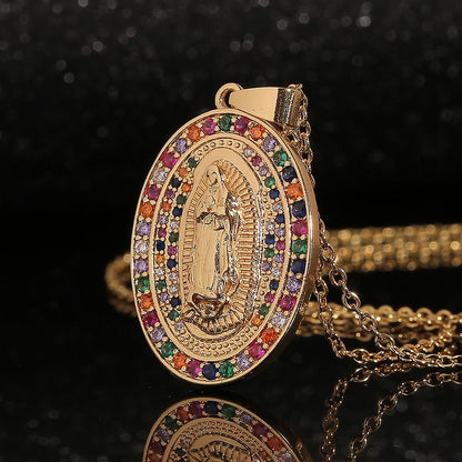 💯 ¡ENVÍO GRATIS! ❕❗ Collar Virgen María Oro 18K