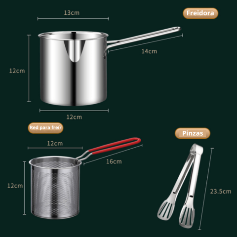 Sartén Multifuncional De Acero Inoxidable 304, Sartén Con Filtro Para Ahorrar Aceite🔥
